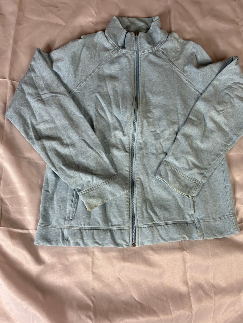 Pendleton Womens Medium Full Zip Jacket Light Blue Heather Stretch Athletic